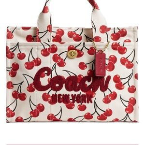 Coach Red Cherry Canvas Tote